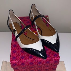 Tory Burch Bernadette Flats Navy / White Size 9
